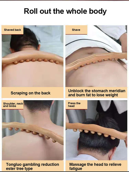 Wooden GuaSha Stick Beech Wood Therapy Back Shoulder Neck Waist Massage Tool Fat Burner Meridian Cellulite Scraper Body Slimming