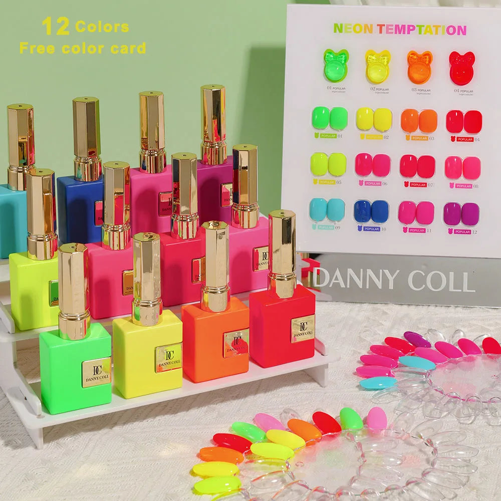 Spring Summer Colourful Fluorescence Gel Nail Polish Set Soak Off Noctilucent Color UV LED Varnishes Nail Art Candy Gel Polish