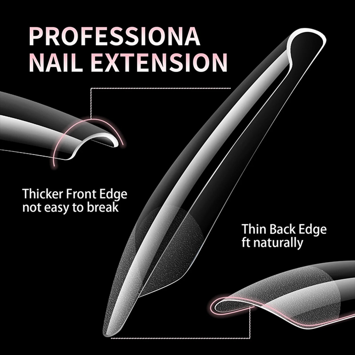 550pcs Soft Gel Nail Tips False Nails Tip Semi-matte Fingertip French Coffin Almond Capsules Full Cover Nails Extension Tools