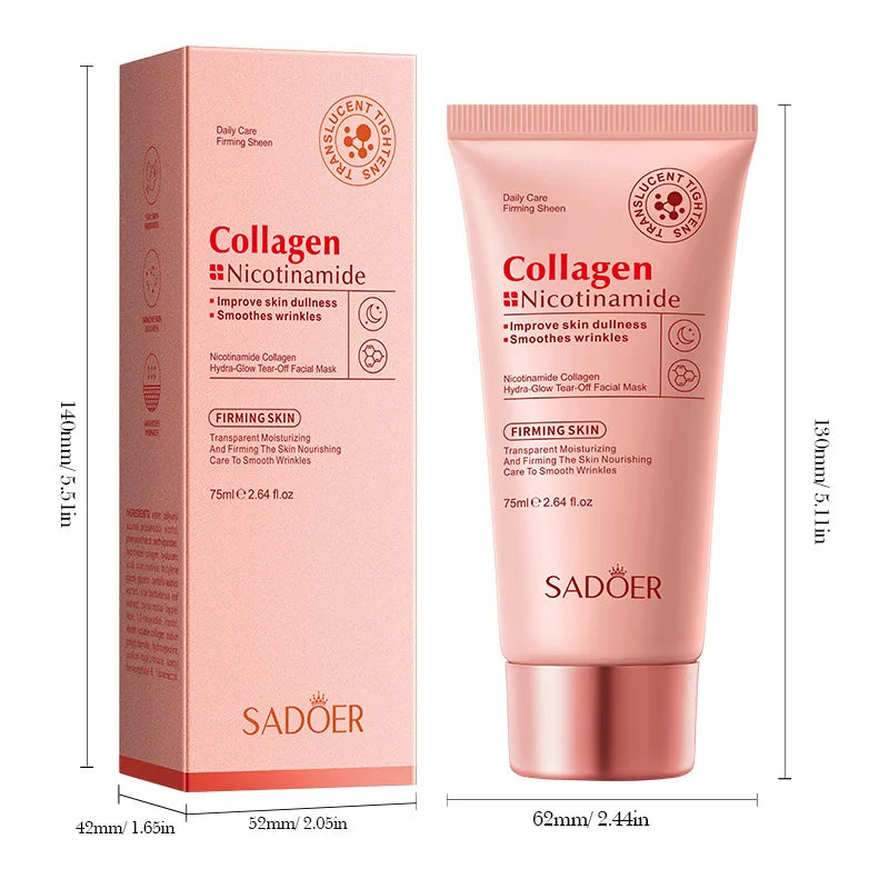 SADOER Nicotinamide Facial Peeling Masks Whitening Moisturizing Anti Wrinkles Face Tear-Off Collagen Mask Korean Skin Care