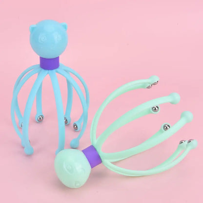 1pcs Random Color Head Massager Octopus Scalp Neck Stress Release Relief Head Care Tool