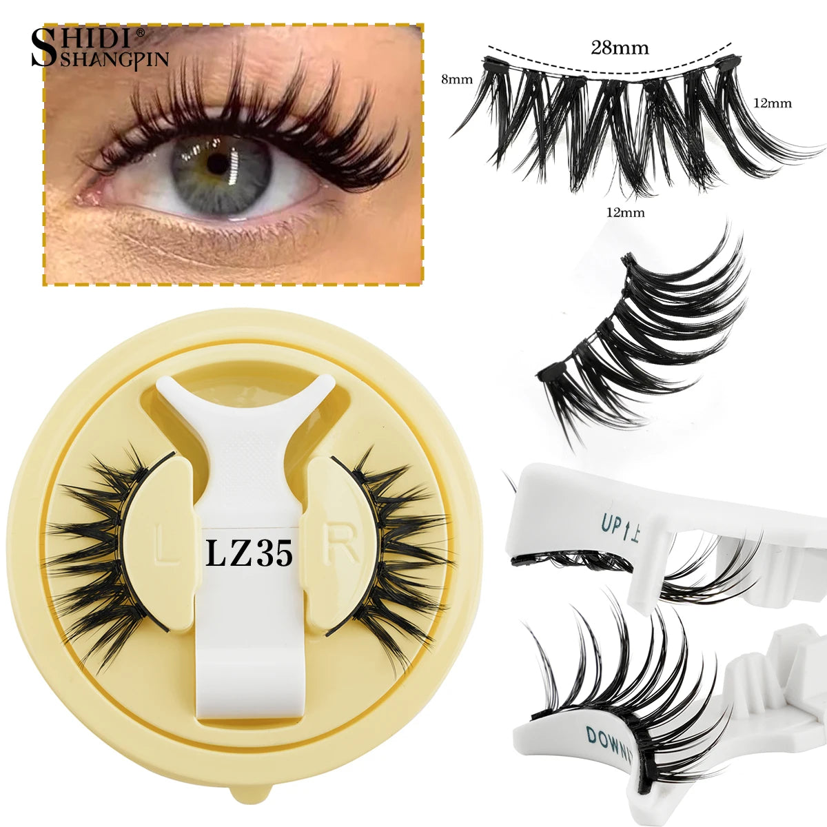 1 Pair Reusable Magnetic Eyelashes Set With Magnetic Tweezers Natural Faux Mink Lashes Fluffy Fake Eyelash Extension Makeup Tool