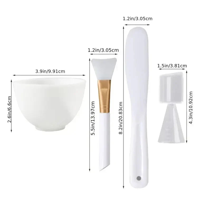 Facial Brush Mask Bowl Spoon Set Mask Brushes DIY Beauty Tools Cream Mud Film Adjusting Mixing Tool Skin Care Makeup Supplies