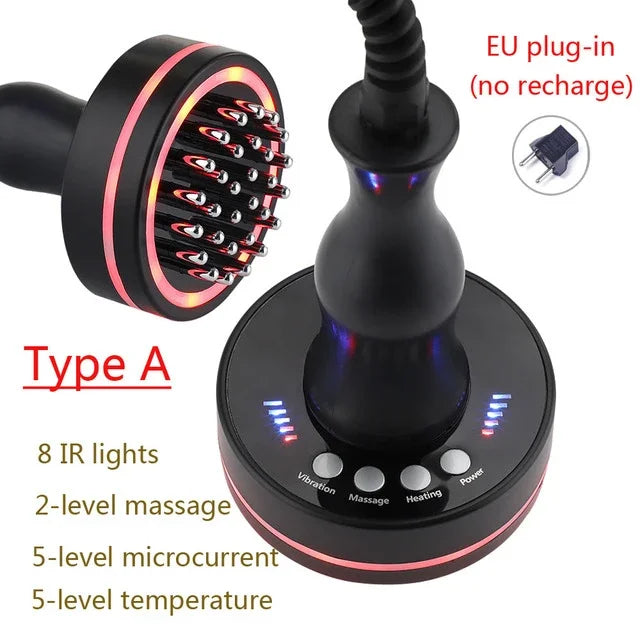 Microcurrent Body Massager Health Care Electric Meridian Brush Therapy Lymphatic Drainage Body Slimming LED Infrared Red Light