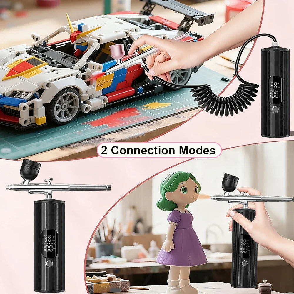 Airbrush Nail with Compressor Cordless Mini Airbrush Nail Kit Portable Electric Mini Spray Gun Multifunctional beauty device