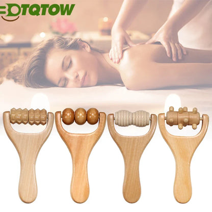 1Pcs Wooden Massage Roller,Multi-Functional Roller for Cellulite Reduction,Muscle Tension,Supports Skin Health,Full Body Roller