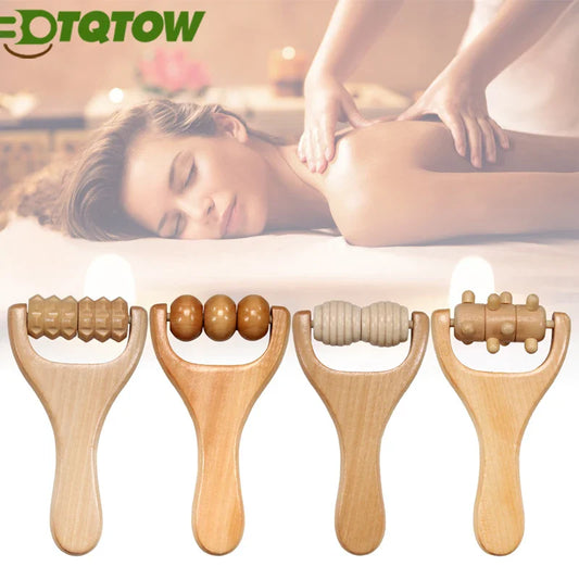 1Pcs Wooden Massage Roller,Multi-Functional Roller for Cellulite Reduction,Muscle Tension,Supports Skin Health,Full Body Roller