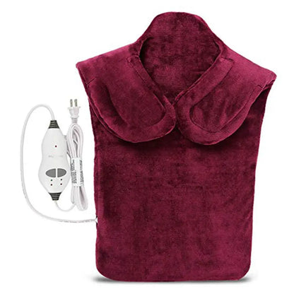 Flannel Health Relief Wrap Neck Shoulder Back Heat Pad Therapy Muscles Pain Relief Pad Massaging Heat Wrap Household Massager
