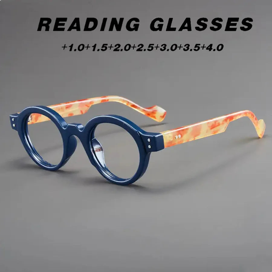 High-end new retro old-fashioned glasses round frame reading glasses anti-blue light Japanese smart zoom for both long and near