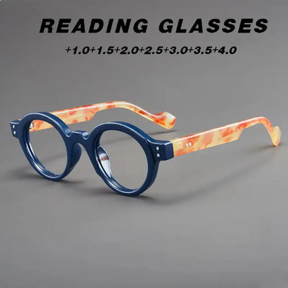 High-end new retro old-fashioned glasses round frame reading glasses anti-blue light Japanese smart zoom for both long and near