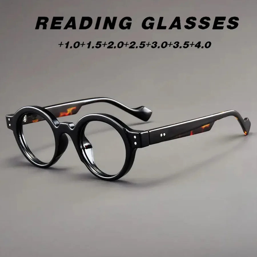 High-end new retro old-fashioned glasses round frame reading glasses anti-blue light Japanese smart zoom for both long and near