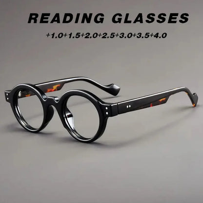 High-end new retro old-fashioned glasses round frame reading glasses anti-blue light Japanese smart zoom for both long and near