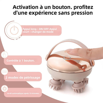 Head Massage Instrument  Rechargeable Head Massager Scalp Stress Relax Body MassageWaterproof Handheld Hair Scalp massager