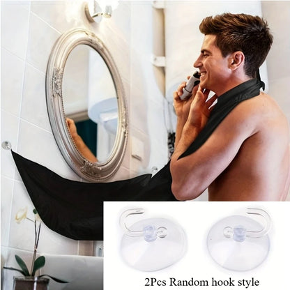 Beard Bib Apron, Beard Bib Hair Catcher for Shaving, Non-Stick Beard Shave Cape with Suction Cups, Grooming Accessories for Men
