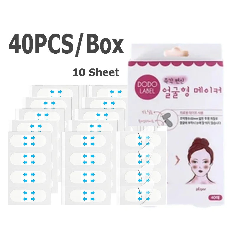 4/80Pcs/10Sheets V Lift Face Sticker Invisible Makeup Adhesive Lift Face Tape Slim Patch Breathable Sticker Lifting Tighten Chin