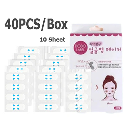 4/80Pcs/10Sheets V Lift Face Sticker Invisible Makeup Adhesive Lift Face Tape Slim Patch Breathable Sticker Lifting Tighten Chin