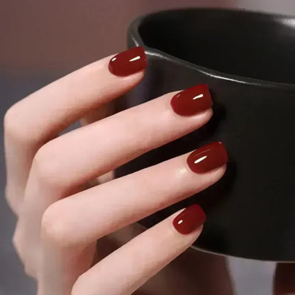 24pcs/Box Long Coffin False Nails Art Rose with Glue Wearable Nude Pink White Color Jelly Nails Tips Full Cover Press on Nails