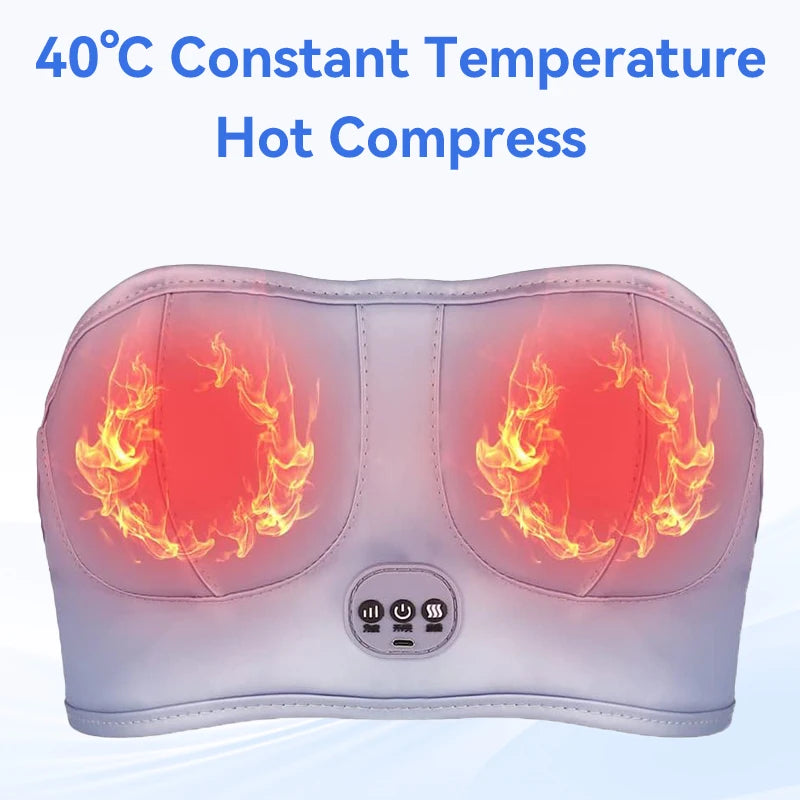 Electric Breast Massage Bra Breast Enhancement Instrument Vibration Massage Hot Compress Chest Promote Blood Circulation