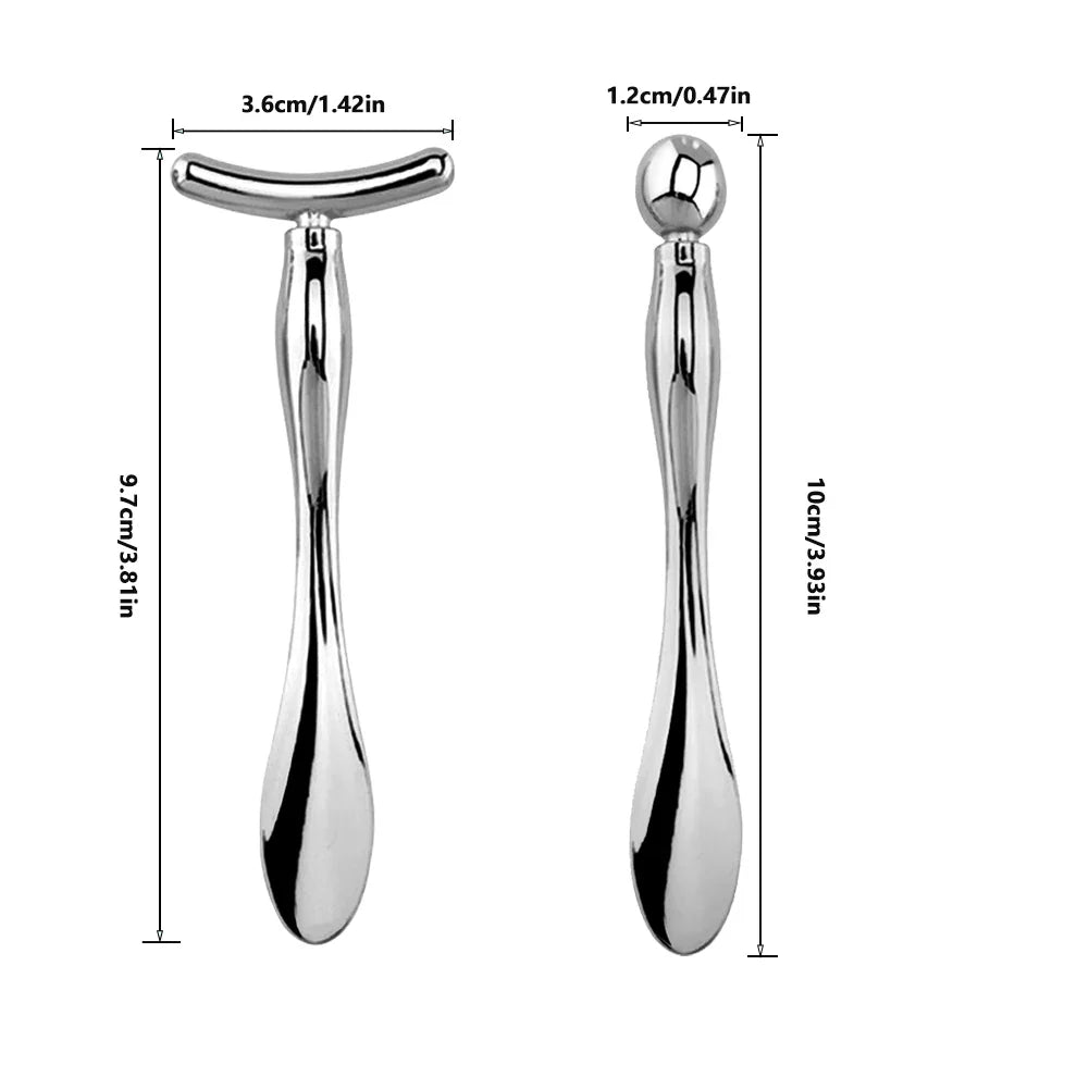 2in1 Mini Eye Massage Stick Face Lifting Massage Anti Cream Eye Pouch Dark Circles Spoon Applicator Facial Mixing Scoop Tool