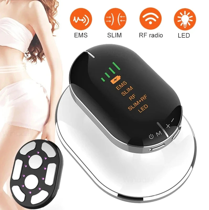 Máquina de adelgazamiento EMS y RF para pérdida de peso, dispositivo de belleza para adelgazar, quemar grasa corporal, masaje abdominal, moldeador corporal