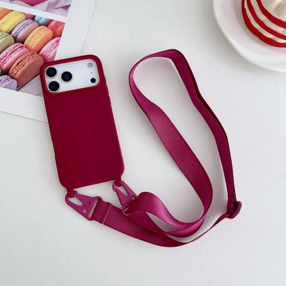 Candy Strap Case For iPhone 17 Pro Max 16E 16 14 15 Plus 13 11 12 Air Crossbody Lanyard Cord Rope Soft Silicone Shockproof Cover