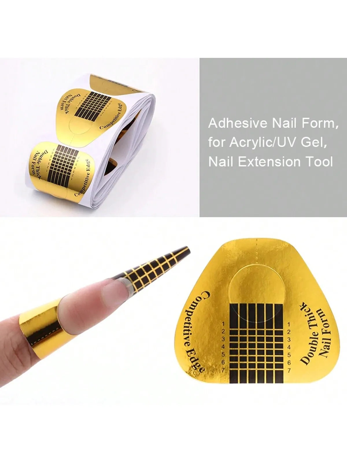 100 pieces square gold nail paper holders phototherapy nail crystal nail extension paper holders
