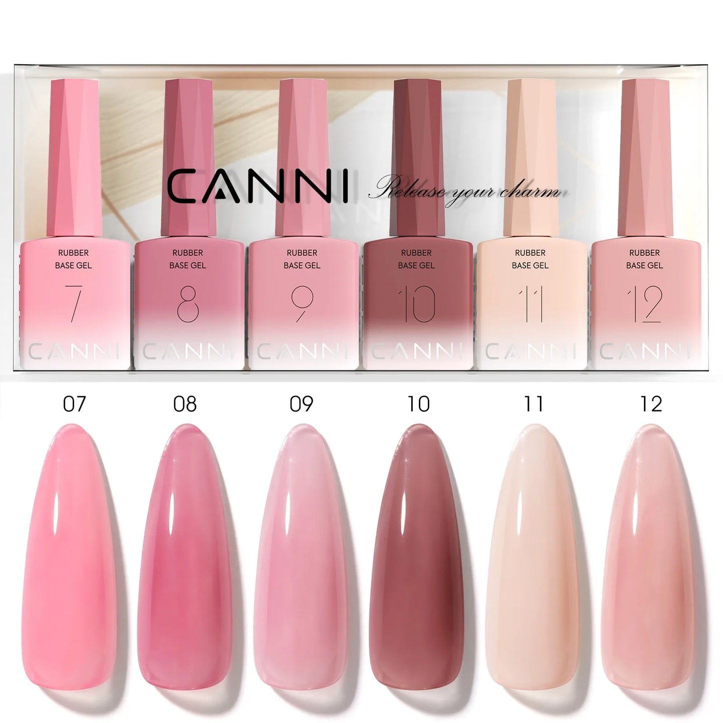 CANNI Nail Gel Polish Set HEMA TPO FREE Jelly Nude Color Rubber Base UV Construction Gel Semi Permanent Soak off UV LED Gel Nail