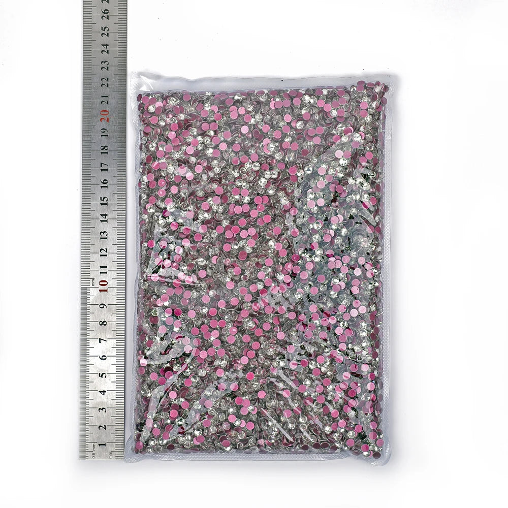 SS3-SS50 Big Bag Glitter Non hotfix FlatBack Wholesale Top Quality Better DMC Crystal AB Glass Strass Iron On Hotfix Rhinestones
