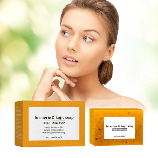 Turmeric Kojic Acid Glow Soap Dark Spot Acne Removal Even Skin Tone Smooth Skin Deep Cleansing Oil Control Face Skin Care