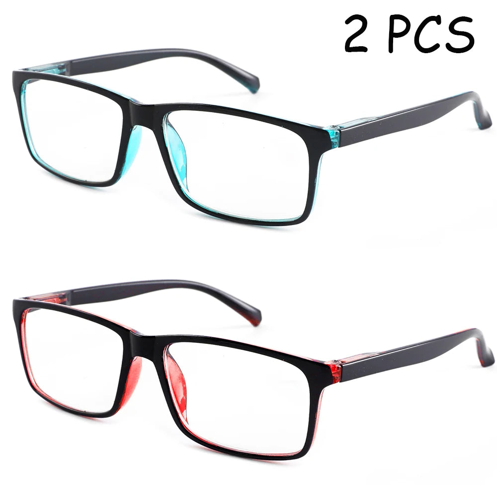 2 PCS Fashion Reading Glasses Blue Light Blocking Fashion Readers Spring Hinge with Pattern Print Eyeglasses
