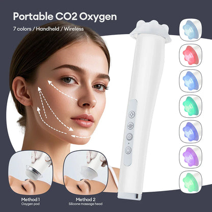 Portable CO2 Oxygen Bubble Pen High-frequency Vibration Facial Cleaning Balance Serum Input Hydration Rejuvenation Beauty SPA