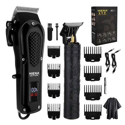 hiena 212 Professional Hair Cutter Mans Hair Clipper Set Metal Electric Cordless Hair Trimmer for Barber LCD Display Hair cutt