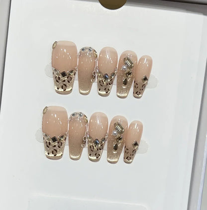 10Pcs French Handmade Press on Nails Candy Color Fake Nails Wearable Stick-on Nails False Nail Uñas Postizas Накладные Ногти 네일팁