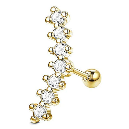 Drperfect Stainless Steel Stud Earrings for Women Men Star Moon Snake Cartilage Screw Back Earring Helix Piercing Jewelry