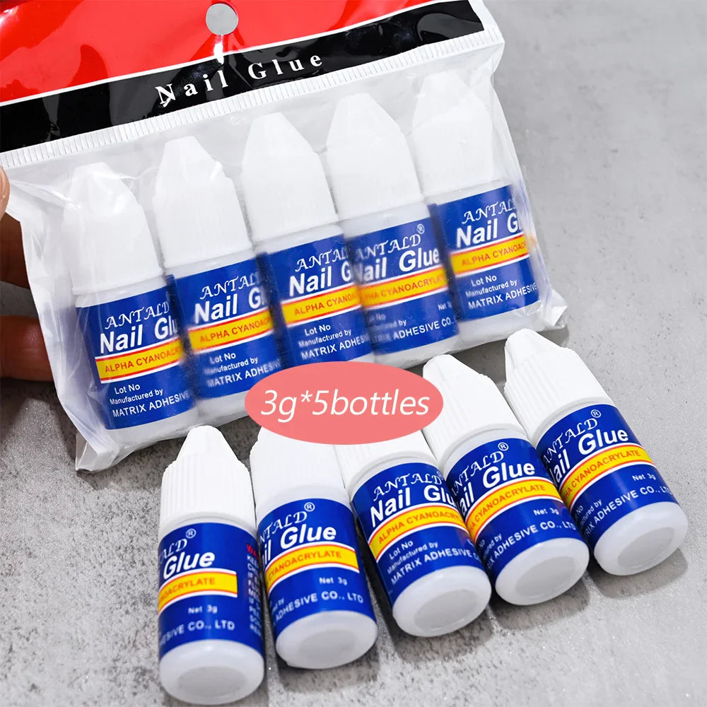 5ml Soft Nail Tips Gel For Press On False Nails Solid Sticker Adhesive Nail Gel UV Bond Rhinestone Fake Tips Extension Nail Glue