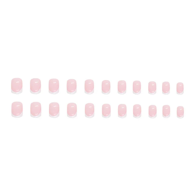 24 Square Short Fake Nails +1 Nail File +1 Piece of Jelly Glue