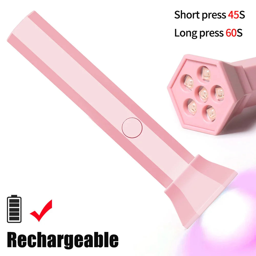 YIKOOLIN Handheld UV Light for Gel Nails  Mini UV Light for Gel Nails Cordless Rechargeable Mini Nail Lamp for Fast Curing Gel