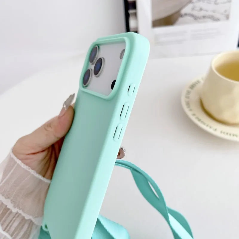Candy Strap Case For iPhone 17 Pro Max 16E 16 14 15 Plus 13 11 12 Air Crossbody Lanyard Cord Rope Soft Silicone Shockproof Cover