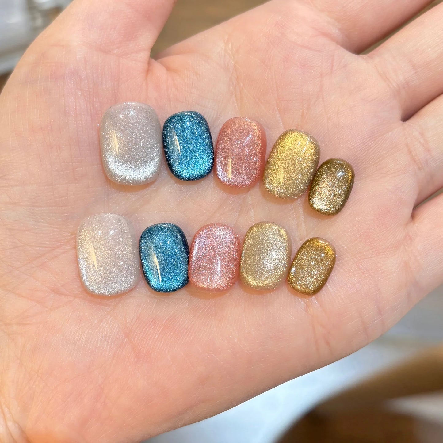 10pcs Love Cat Eye Handmade Press on Nails Simple Fake Nails False Nails Short Artificial Nail Накладные Ногти Uñas Postizas 네일팁