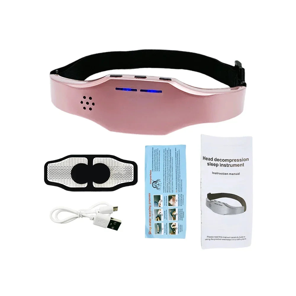 Electric Head Massager Relax Headache Eliminator Aid Therapy Sleeping Device Sleep Monitor Migraine Relief Hypnotic Apparatus