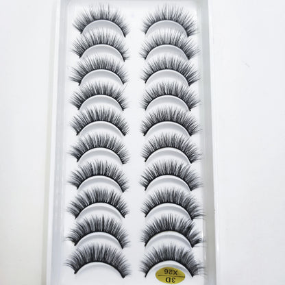 20 Style 10 Pairs Natural 3d Mink Lashes Soft False Eyelashes Cross Messy Dense Eye Lashes Extension Makeup Faux Cils Maquillaje