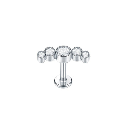 1Pc G23 Titanium Ear Tragus Cartilage Helix Daith Piercing Stud Earrings for Women Internal Thread Labret Piercing Lip Ring 16G