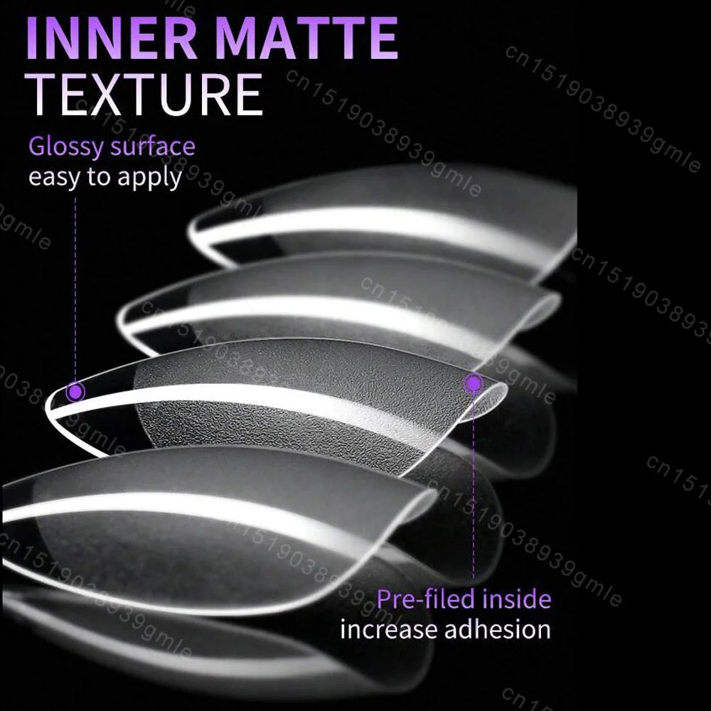 120Pc Extra Short Square Nail Tips Soft Gel Full Cover Half Matte False Nails Clear Pre-Shaped Press On Nails Extension