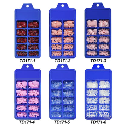 100/120pcs False Toenails French Short Square Full Cover Fake Toe Nails Acrylic Pink Clear White Press on Toenails For Women