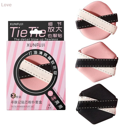 [L&P]Double Ribbon Large Water Drop Air Cushion 1 2 3Pcs Wet Or Dry Use Air Cushion Powder Puff Multi Functional Portable