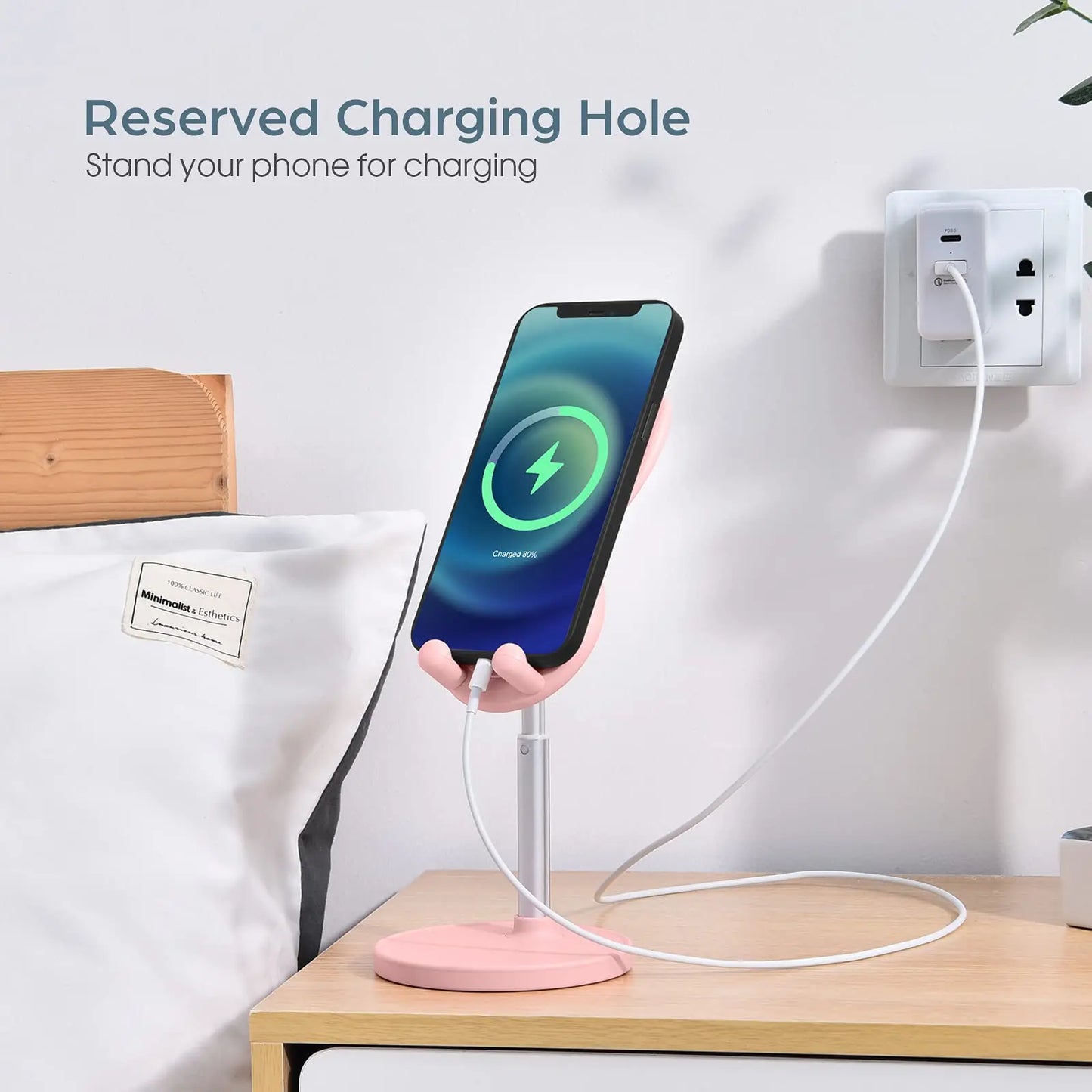 Cute Rabbit Phone Holder Stand Desktop Angle Height Adjustable Bunny Phone Stand for Selfie Watch Drama Support Bracket Table