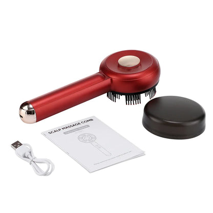 Electric Scalp Massage Brush Red Light Therapy Hair Growth Massage Comb Anti Hair Loss Liquid Oil Applicator Massager Tools
