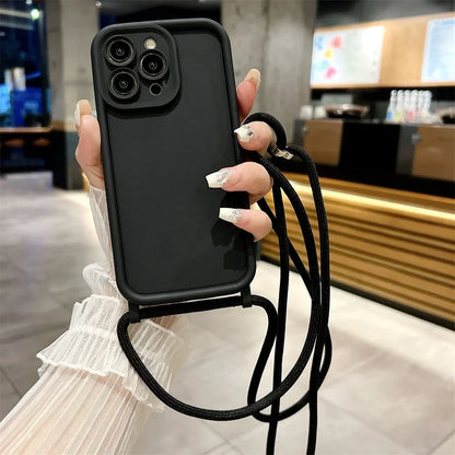 Crossbody Adjustable Lanyard Strap Rope Case For Xiaomi Redmi 14C Note 14 Pro Plus 4G 5G POCO X7Pro Silicone Cover
