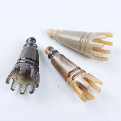 Scalp Massager Brush Ox Horn Massage Comb Acupoint Gua Sha Scrapping Head Long Pointed Shampoo Comb Relaxation Therapy