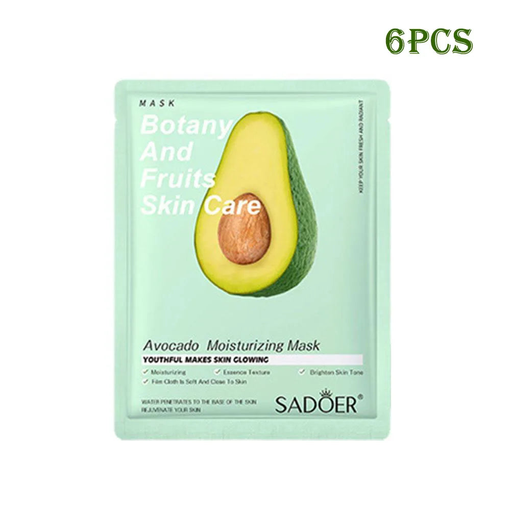 6pcs Natural Plant Face Mask Beauty Skincare Facial Masks Moisturizing Firming Hydrating Sheet Mask Skin Care Korean Cosmetics